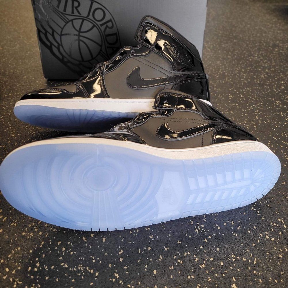 Nike Jordan 1 Mid Space Jam Black Sneakers DV1337-004 GS Size 6Y/Women's 7.5 - Picture 7 of 8